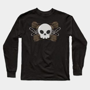 Rock climbing crew Jolly Roger pirate flag (no caption) Long Sleeve T-Shirt